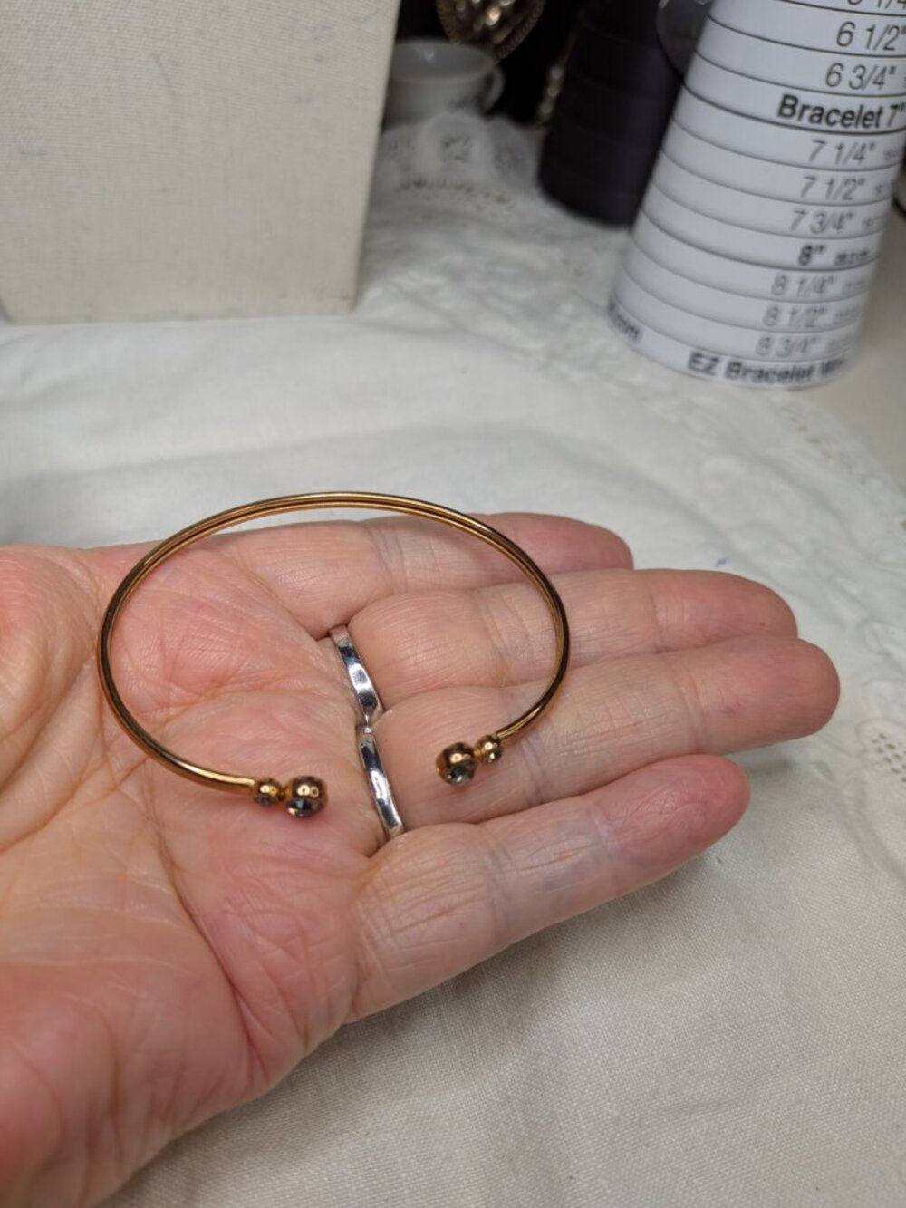 Fossil Crystal Cuff Bracelet